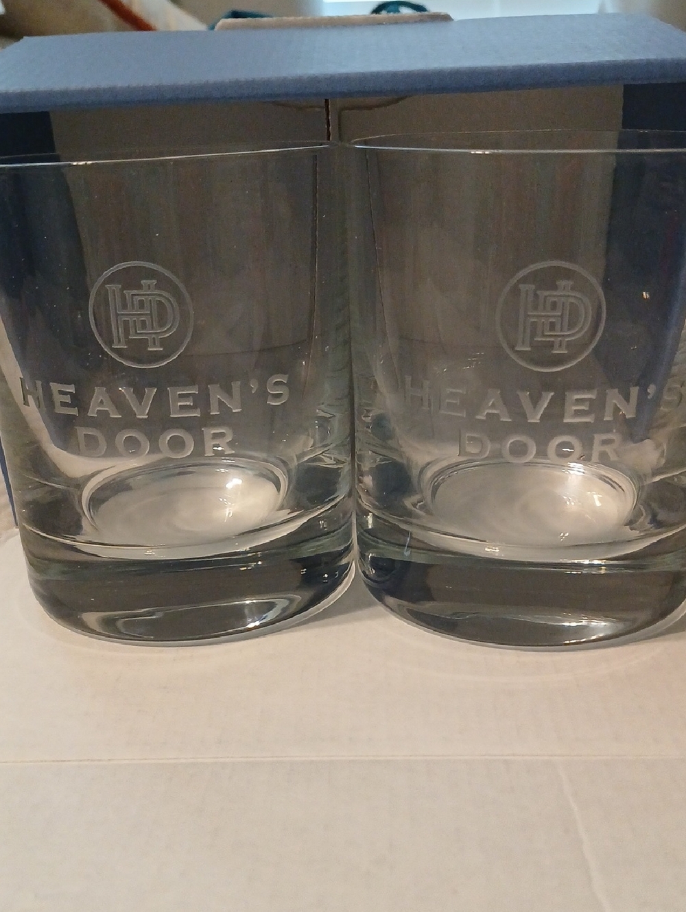 Heaven's Door Engraved Whiskey Rocks Glasses - Clear (Set of 2)